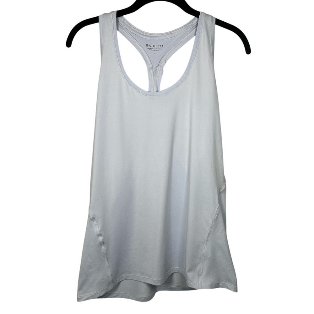Athleta Blue Racerback Scoop Neck Athletic Performance Stretch Top Women's Large